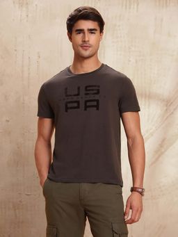 U.S. Polo Assn. Denim Co. - Mens Brand Embossed Regular Fit T-Shirt - Brown