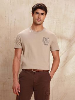 U.S. Polo Assn. Denim Co. - Mens Pure Cotton Brand T-Shirt - Beige
