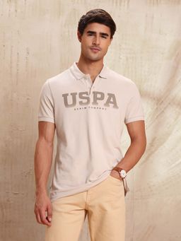 U.S. Polo Assn. Denim Co. - Mens Brand Muscle Fit Polo T-Shirt - Beige