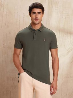U.S. Polo Assn. Denim Co. - Mens Pure Cotton Muscle Fit Polo T-Shirt - Green