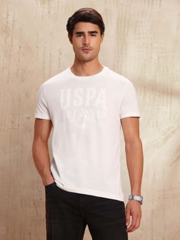 U.S. Polo Assn. Denim Co. - Mens Brand Embossed Muscle Fit T-Shirt - White