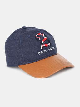 U.S. POLO ASSN. - Men Blue and Brown Colour Block Appliqued Cap