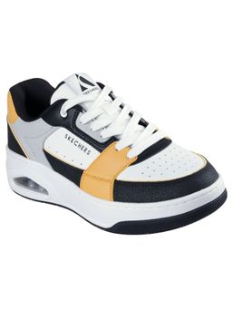 SKECHERS - Mens UNO COURT - LOW-POST White & Black Casual Sneakers
