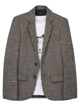 CHARCHIT - Boys Brown Full Sleeves Printed Blazer with T-Shirt