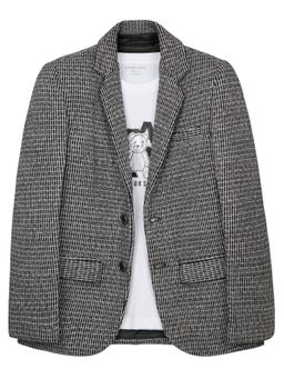 CHARCHIT - Boys Grey Full Sleeves Geometric Blazer with T-Shirt