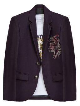 CHARCHIT - Boys Purple Full Sleeves Embellished Blazer with T-Shirt