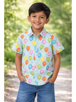 ZIP ZAP ZOOP - Boys Multi-Color Balloon Print Cotton Summer Shirt