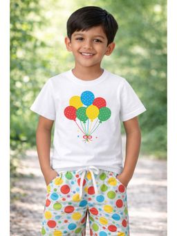 ZIP ZAP ZOOP - Boys Balloon Print T-Shirt with Big Polka Dot Shorts