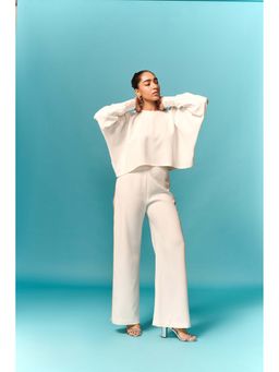 EMBLAZE - White Cut-Out Loose Co-Ord Set
