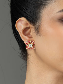 Joules By Radhika - Naveli Stud Earrings - Red