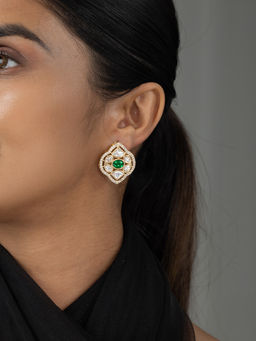 Joules By Radhika - Saanira Stud Earrings - Green