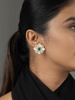 Joules By Radhika - Zavika Stud Earrings - Green