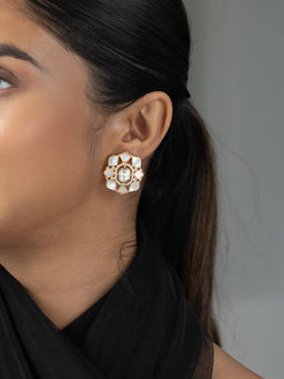 Joules By Radhika - Siyona Stud Earrings - White