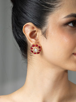 Joules By Radhika - Avyana Stud Earrings - Red