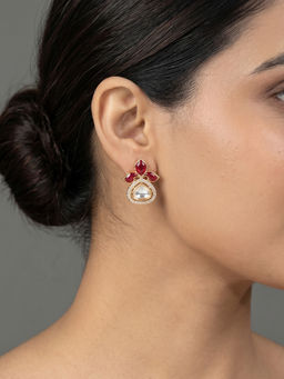 Joules By Radhika - Layana Stud Earrings - Red