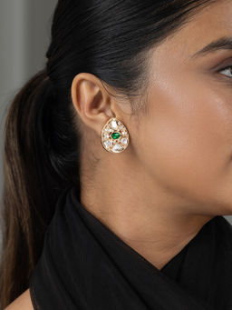 Joules By Radhika - Mavika Stud Earrings - Green