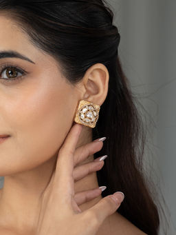 Joules By Radhika - Vireya Stud Earrings - White