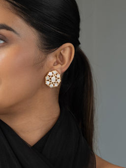 Joules By Radhika - Kaveli Stud Earrings - White