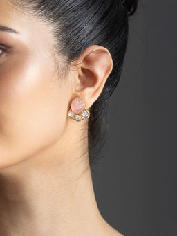 Joules By Radhika - Meyra Stud Earrings - Pink
