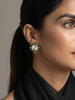Joules By Radhika - Liyana Stud Earrings - Green