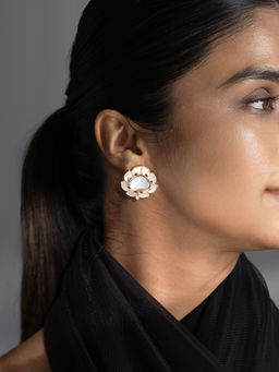 Joules By Radhika - Sareya Stud Earrings - White
