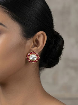 Joules By Radhika - Navira Stud Earrings - Red