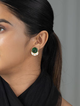 Joules By Radhika - Zayana Stud Earrings - Green