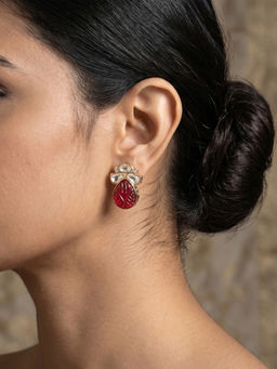 Joules By Radhika - Suvaya Stud Earrings - Red