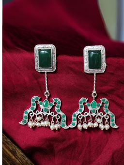 Spring Soul - Mughal Bird and Gem Drop Earrings