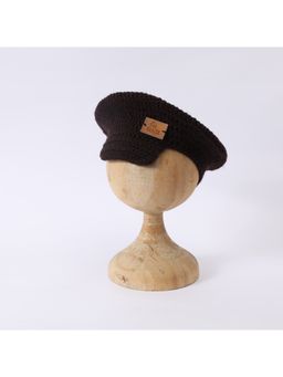 FUNKRAFTS - Kids Handmade Knitted Woolen Golf Cap - Brown