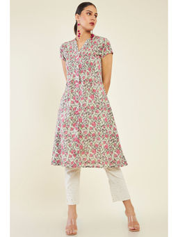 Soch - Women Green Cotton Printed Kurta
