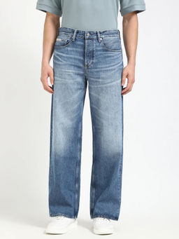 Calvin Klein - Blue Heavy Wash Loose Fit Mid Rise Jeans