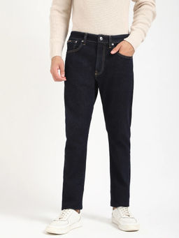 Calvin Klein - Blue Cotton Regular Fit Mid Rise Jeans