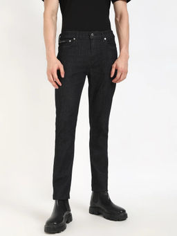 Calvin Klein - Black Cotton Slim Fit Mid Rise Jeans