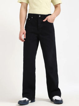 Calvin Klein - Black Cotton Loose Fit Mid Rise Jeans