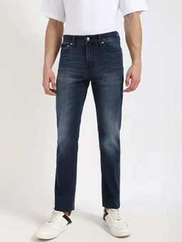 Calvin Klein - Blue Polyester Slim Fit Mid Rise Jeans