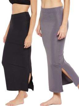 Secrets By ZeroKaata - Women Assorted Solid Mermaid Fit Saree Petticoat -Multicolor (Pack of 2)