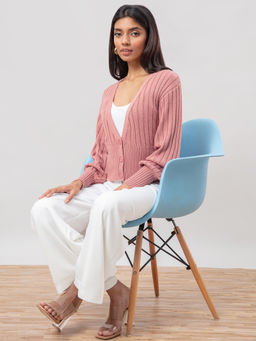 Twenty Dresses by Nykaa Fashion - Fall Time Madness Pink Cardigan