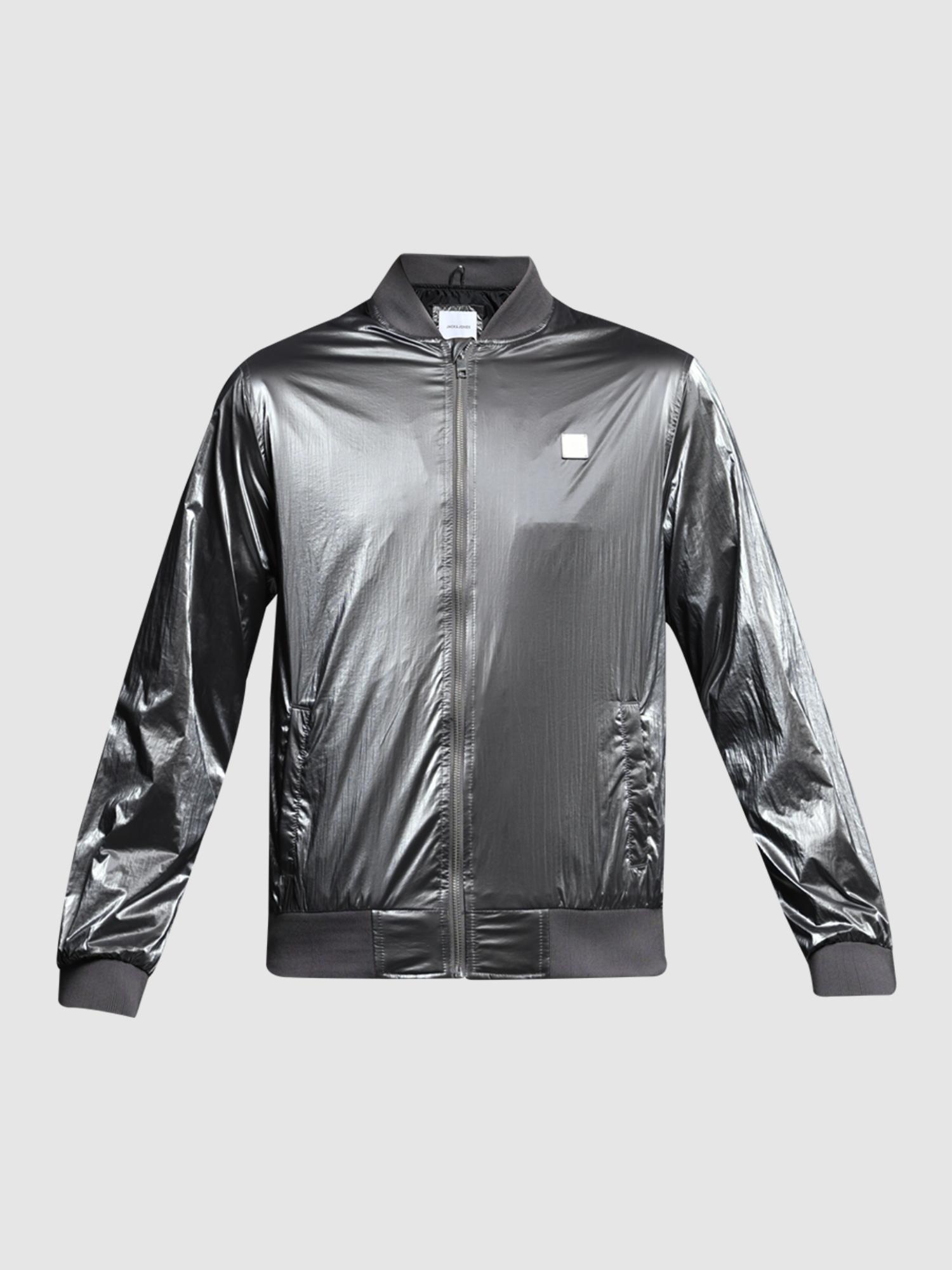 Buy Jack & Jones Silver Polyester Regular Fit Bomber Jacket (S) Online