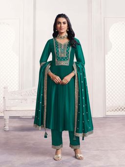Seerat - Teal Embroidery Kurta Pant with Dupatta