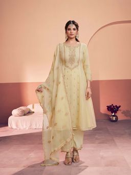 Seerat - Cream Embroidery Kurta Pant with Dupatta