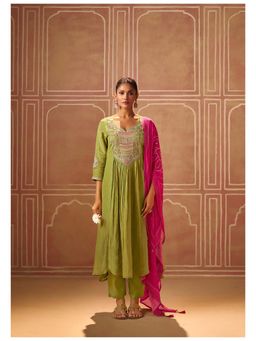 Autumnlane - Amaja Moss Full Work Kurta Pant and Dupatta