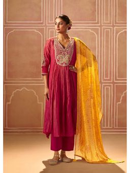 Autumnlane - Amaja Rose Full Work Kurta Pant and Dupatta