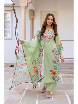 Autumnlane - Kamli Moss Printed Kurta Pant and Dupatta