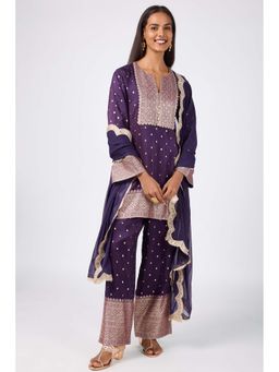 Silver Lime - Brocade Kurta Pant and Dupatta