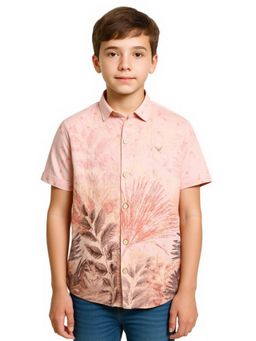 CAVIO - Peach Boys Half Sleeves Tropical Printed Casual Shirt