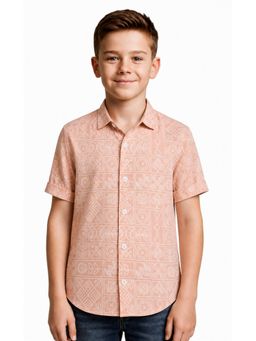 CAVIO - Peach Boys Half Sleeves All-Over Printed Casual Shirt
