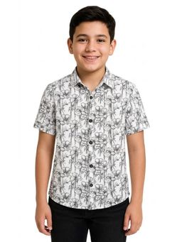 CAVIO - Black Boys Half Sleeves Floral Printed Casual Shirt