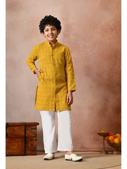 Indi-Loom Couture - Boys Mustard Kurta with Pyjama