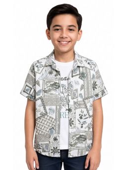 CAVIO - Grey Boys Half Sleeves Printed Casual Shirt with T-Shirt